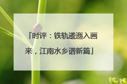 时评：铁轨逶迤入画来，江南水乡谱新篇